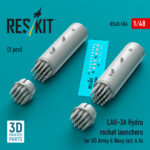 LAU-3A Hydra rocket launchers for US Army & Navy (a/c & h) (2pcs) (3D Printed) (1/48)
