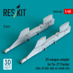 US weapon adapter for Su-27 Flanker (2 pcs) (GBU-39 SDB, GBU-62 (JDAM-ER)) (3D Printed) (1/48)