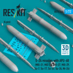 S-24 missiles with APU-68 (4 pcs) (3D Printed) (1/72)