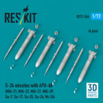 S-24 missiles with APU-68 (4 pcs) (3D Printed) (1/72) - Image 2