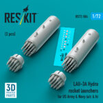 LAU-3A Hydra rocket launchers for US Army & Navy (a/c & h) (2pcs) (3D Printed) (1/72)