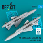 Kh-58U missiles with AKU-58 (2 pcs) (3D Printed) (1/72)