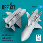 Kh-58U missiles with AKU-58 (2 pcs) (3D Printed) (1/72) - Image 2