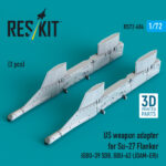 US weapon adapter for Su-27 Flanker (2 pcs) (GBU-39 SDB, GBU-62 (JDAM-ER)) (3D Printed) (1/72)