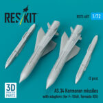 AS.34 Kormoran missiles with adapters (2 pcs) (for F-104G, Tornado IDS) (3D Printed) (1/72)