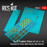 Su-25 Frogfoot Clover (BLUE 03, 05, 41, 45) Ukrainian Air Forces (Main Decals with Stencils)(1/48)