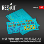 Su-25 Frogfoot Geometric (BLUE 17, 33, 01, 02) Ukrainian Air Forces (Main Decals with Stencils)(1/48)