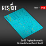 Su-25 Frogfoot Geometric Ukrainian Air Forces (Stencils Decals)(1/48)