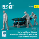 Red jersey (3 pcs) (Modern) with transport trolley AERO 21A (MHU-191A/M) (1 pcs) (for Mk.82 family bombs) (3D Printed) (1/32) - Image 2