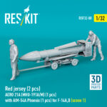 Red jersey (2 pcs) AERO 21A (MHU-191A/M) (1 pcs) with AIM-54A Phoenix (1 pcs) for F-14A,B (scene 1) (3D Printed) (1/32) - Image 2
