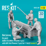 Red jersey (4 pcs) AERO 21A (MHU-191A/M) (1 pcs) with AIM-54A Phoenix (1 pcs) for F-14A,B (scene 2) (3D Printed) (1/32) - Image 2