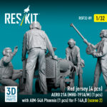 Red jersey (4 pcs) AERO 21A (MHU-191A/M) (1 pcs) with AIM-54A Phoenix (1 pcs) for F-14A,B (scene 2) (3D Printed) (1/32) - Image 3