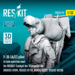 F-35 (A/C) pilot in late ejection seat for RESKIT Cockpit for Trumpeter kit (RSU32-0109,RSU32-0110,RSU32-0227,RSU32-0228) (3D Printed) (1/32) - Image 3