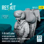 F-35 (A/C) pilot in late ejection seat for RESKIT Cockpit for Italeri / Academy kit (RSU32-0137, RSU32-0138) (3D Printed) (1/32) - Image 3