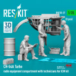 CH-54A Tarhe radio equipment compartment with technicians (3 pcs) for ICM kit (3D Printed) (1/35)