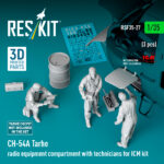 CH-54A Tarhe radio equipment compartment with technicians (3 pcs) for ICM kit (3D Printed) (1/35) - Image 2