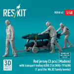 Red jersey (3 pcs) (Modern) with transport trolley AERO 21A (MHU-191A/M) (1 pcs) (for Mk.82 family bombs) (3D Printed) (1/48) - Image 2