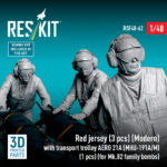 Red jersey (3 pcs) (Modern) with transport trolley AERO 21A (MHU-191A/M) (1 pcs) (for Mk.82 family bombs) (3D Printed) (1/48) - Image 3