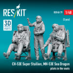 CH-53E Super Stallion, MH-53E Sea Dragon pilots in the seats (3 pcs) (3D Printed) (1/48) - Image 2