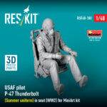 USAF pilot P-47 Thunderbolt (Summer uniform) in seat (WW2) for MiniArt kit (3D Printed) (1/48) - Image 2