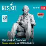 USAF pilot P-47 Thunderbolt (Summer uniform) in seat (WW2) for MiniArt kit (3D Printed) (1/48) - Image 3