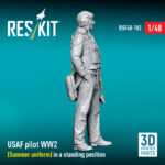 USAF pilot WW2 (Summer uniform) in a standing position (3D Printed) (1/48) - Image 2