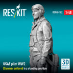 USAF pilot WW2 (Summer uniform) in a standing position (3D Printed) (1/48) - Image 3