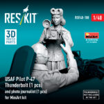 USAF pilot P-47 Thunderbolt (1 pcs) and photo journalist (1 pcs) for MiniArt kit (3D Printed) (1/48) - Image 2