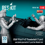 USAF pilot P-47 Thunderbolt (1 pcs) and photo journalist (1 pcs) for MiniArt kit (3D Printed) (1/48) - Image 3