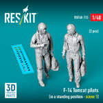F-14 Tomcat pilots (in a standing position - scene 1) (2 pcs) (3D Printed) (1/48)