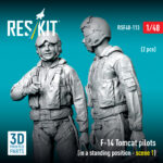 F-14 Tomcat pilots (in a standing position - scene 1) (2 pcs) (3D Printed) (1/48) - Image 2