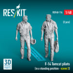F-14 Tomcat pilots (in a standing position - scene 2) (2 pcs) (3D Printed) (1/48)