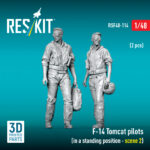 F-14 Tomcat pilots (in a standing position - scene 2) (2 pcs) (3D Printed) (1/48) - Image 3