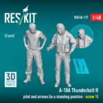 A-10А Thunderbolt II pilot and airman (in a standing position - scene 1) (2 pcs) (3D Printed) (1/48)