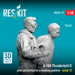 A-10А Thunderbolt II pilot and airman (in a standing position - scene 1) (2 pcs) (3D Printed) (1/48) - Image 3