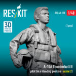 A-10A Thunderbolt II pilot (in a standing position - scene 2) (1 pcs) (3D Printed) (1/48) - Image 2