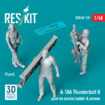 A-10A Thunderbolt II pilot on access ladder & airmen (3 pcs) (3D Printed) (1/48)