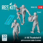 A-10C Thunderbolt II pilot on access ladder & airmen (3 pcs) (3D Printed) (1/48)