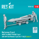Red jersey (2 pcs) AERO 21A (MHU-191A/M) (1 pcs) with AIM-54A Phoenix (1 pcs) for F-14A,B (scene 1) (3D Printed) (1/48) - Image 2
