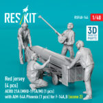 Red jersey (4 pcs) AERO 21A (MHU-191A/M) (1 pcs) with AIM-54A Phoenix (1 pcs) for F-14A,B (scene 2) (3D Printed) (1/48) - Image 2