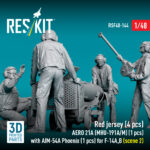 Red jersey (4 pcs) AERO 21A (MHU-191A/M) (1 pcs) with AIM-54A Phoenix (1 pcs) for F-14A,B (scene 2) (3D Printed) (1/48) - Image 3