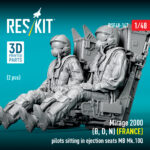 Mirage 2000 (B, D, N) (FRANCE) pilots sitting in ejection seats MB Mk.10Q (2 pcs) (3D Printed) (1/48) - Image 2