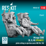 Mirage 2000 (B, D, N) (FRANCE) pilots sitting in ejection seats MB Mk.10Q (2 pcs) (3D Printed) (1/48) - Image 3