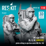 Mirage 2000 (B, D, N) (GREECE) pilots sitting in ejection seats MB Mk.10Q (2 pcs) (3D Printed) (1/48) - Image 2