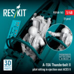 A-10A Thunderbolt II pilot sitting in ejection seat ACES II (1 pcs) (3D Printed) (1/48)