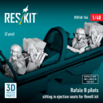 Rafale B pilots sitting in ejection seats for Revell kit (2 pcs) (3D Printed) (1/48) - Image 2