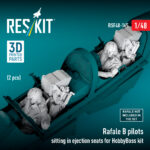 Rafale B pilots sitting in ejection seats for HobbyBoss kit (2 pcs) (3D Printed) (1/48) - Image 2