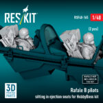 Rafale B pilots sitting in ejection seats for HobbyBoss kit (2 pcs) (3D Printed) (1/48) - Image 3