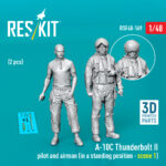 A-10C Thunderbolt II pilot and airman (in a standing position - scene 1) (2 pcs) (3D Printed) (1/48)