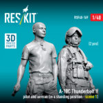 A-10C Thunderbolt II pilot and airman (in a standing position - scene 1) (2 pcs) (3D Printed) (1/48) - Image 2